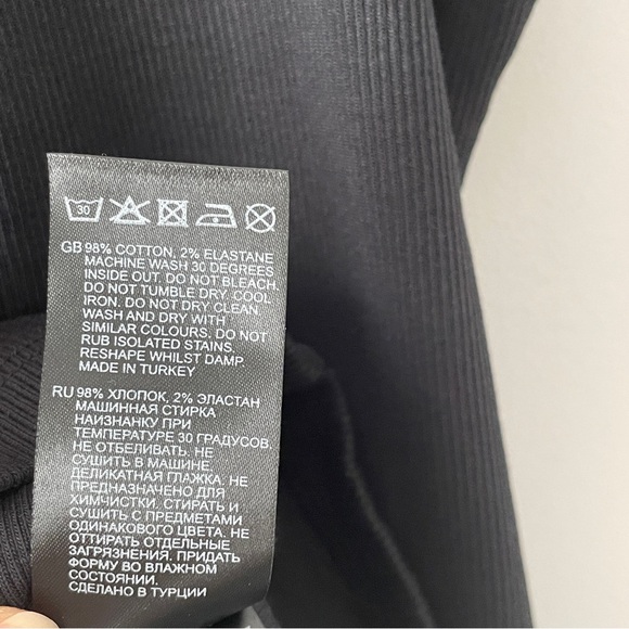 Reiss Louisa Crew Neck Ribbed Cami Tank Vest Top Black XS - Picture 10 of 10